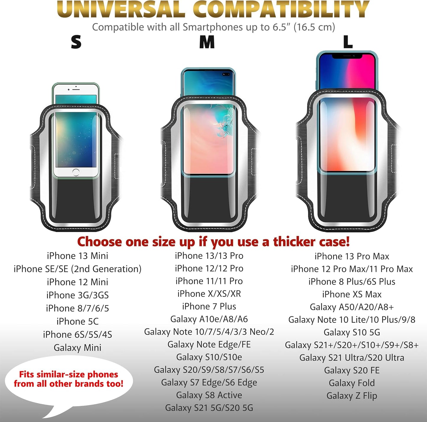 TRIBE Running Phone Holder Armband. iPhone & Galaxy Cell Phone Sports Arm Bands for Women, Men, Runners, Jogging, Walking, Exercise & Gym Workout. Fits All Smartphones. Adjustable Strap, CC/Key Pocket