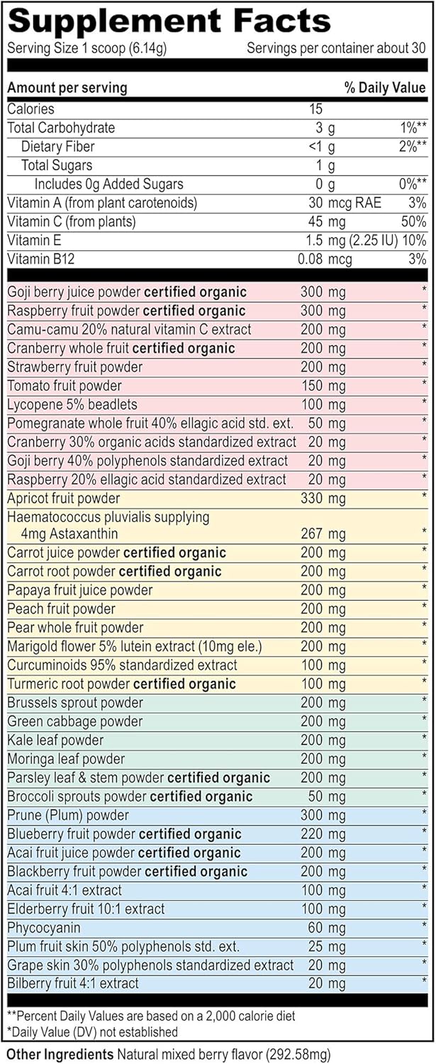 Vibrant Health, Spectrum Vibrance, Vegan Antioxidant Superfood Powder, 30 Servings (FFP)
