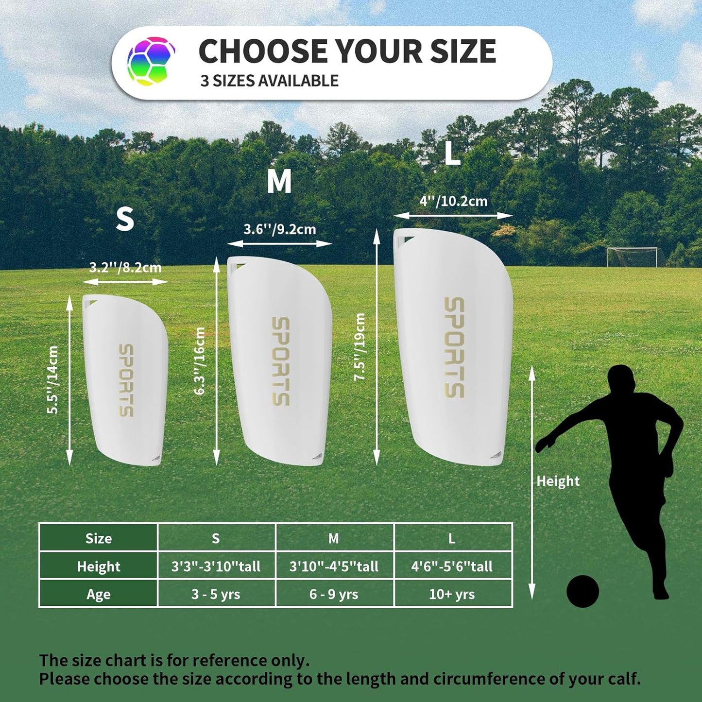 Kids Youth Soccer Shin Guards with Sleeves, Slip in Shinguards Soccer Shin Pads for 3-15 Years Old Boys Girls Child Teens