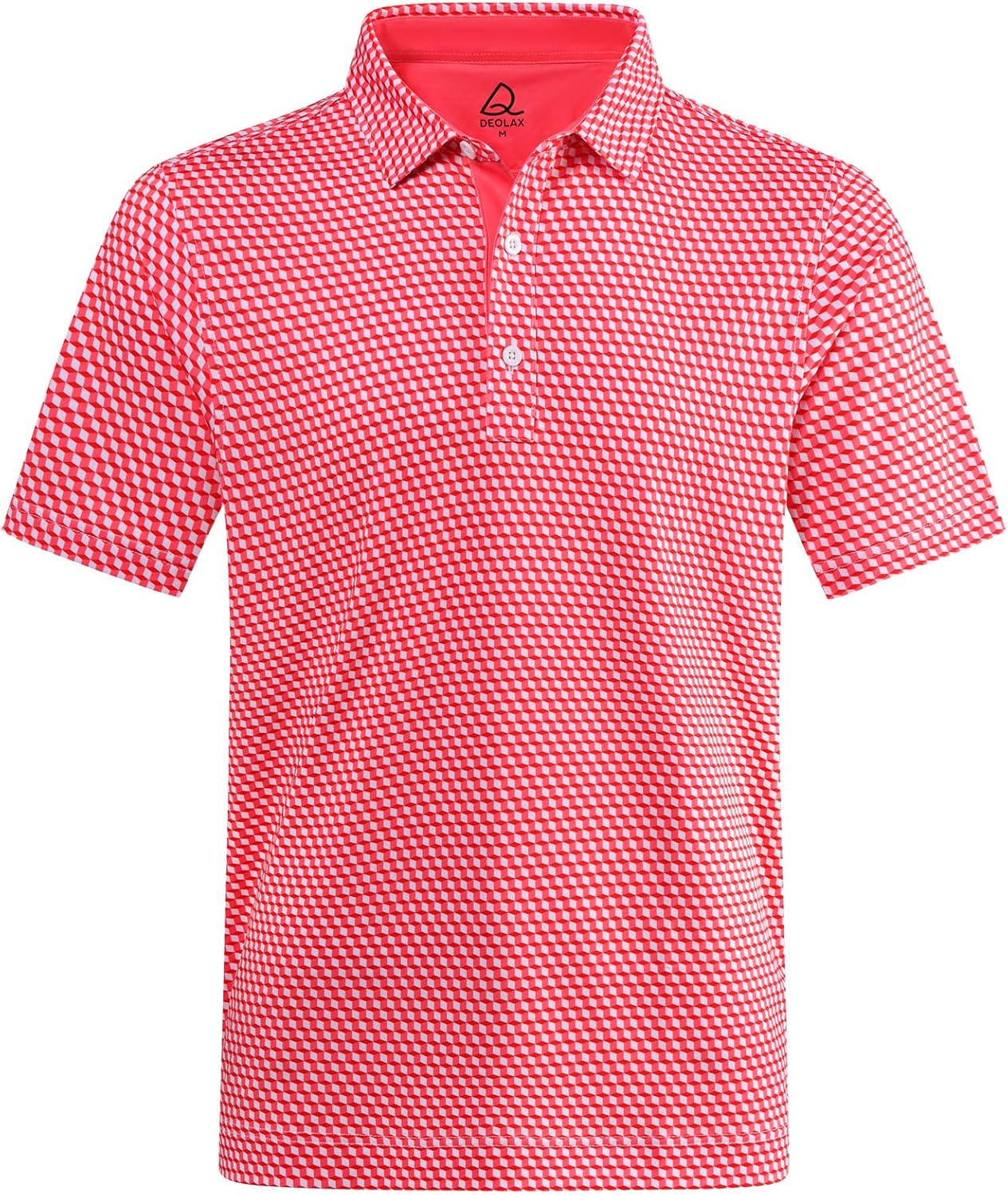DEOLAX Mens Polo Shirts Fashion Print Mens Golf Shirt Dry Fit Mens Golf Polo Short Sleeve Quick Dry Funny Golf Shirt for Men