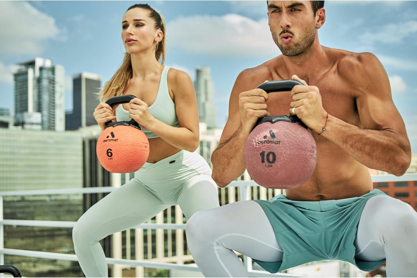 AEROMAT Elite Kettlebell Medicine Ball Blue 18 lbs