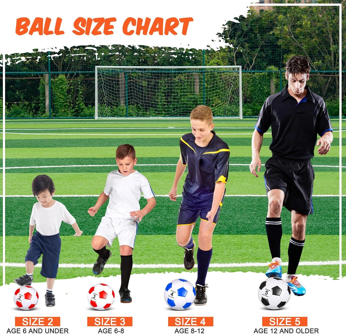Jenaai 24 Pcs Operation Christmas Deflated Soccer Balls with Pump Bulk Official Size Soccer Ball for Teen Adult Kid Indoor Outdoor Outside Sport Training Party Gift Christian Charity Donation
