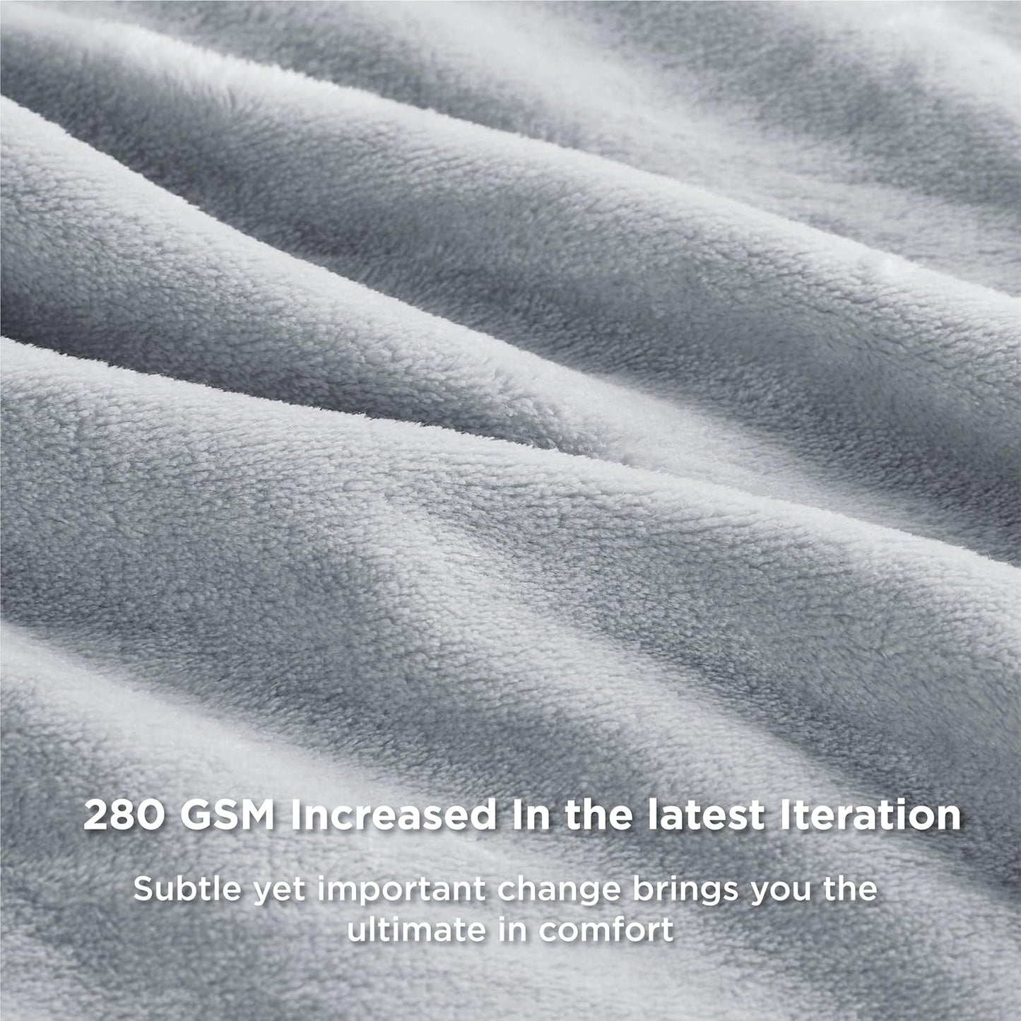 Bedsure Fleece Blankets Queen Size Light Grey - Bed Blanket Soft Lightweight Plush Fuzzy Cozy Luxury Microfiber, 90x90 inches