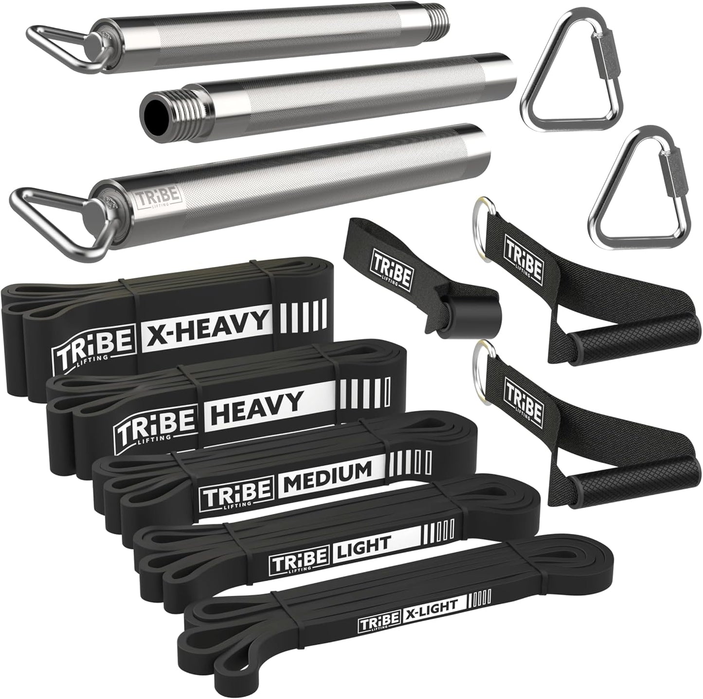 Long Resistance Bands for Working Out Men and Women - Set of 5 Pull-Up Bands, Rubber Handles and Door Anchor - Workout Bands Resistance for Men - Exercise Bands Resistance Bands Set