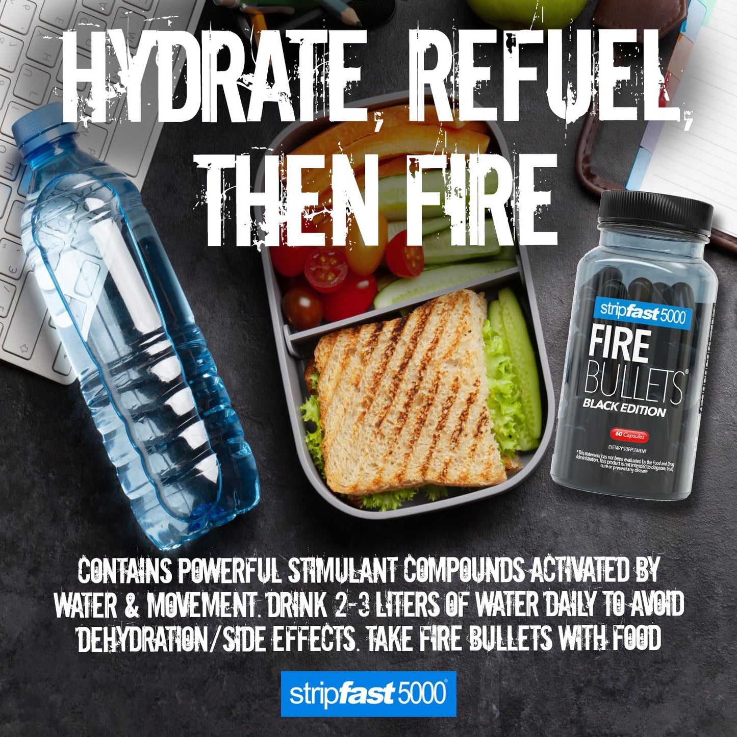 stripfast5000 Fire Bullets Black Edition Max Strength for Women and Men - Pack of 1