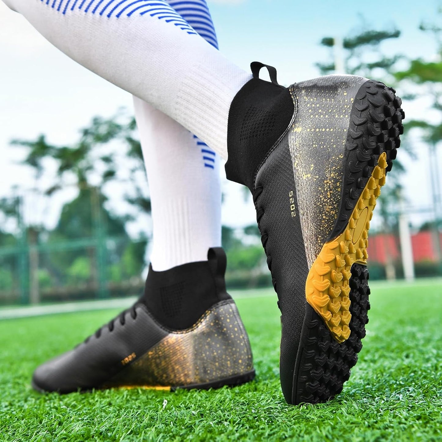 Soccer Cleats for Mens Womens Indoor Soccer Shoes Unisex Baseball Turf Shoes Youth Rugby Shoes Adult AG FG TF Football Boots Wide Training Sneaker