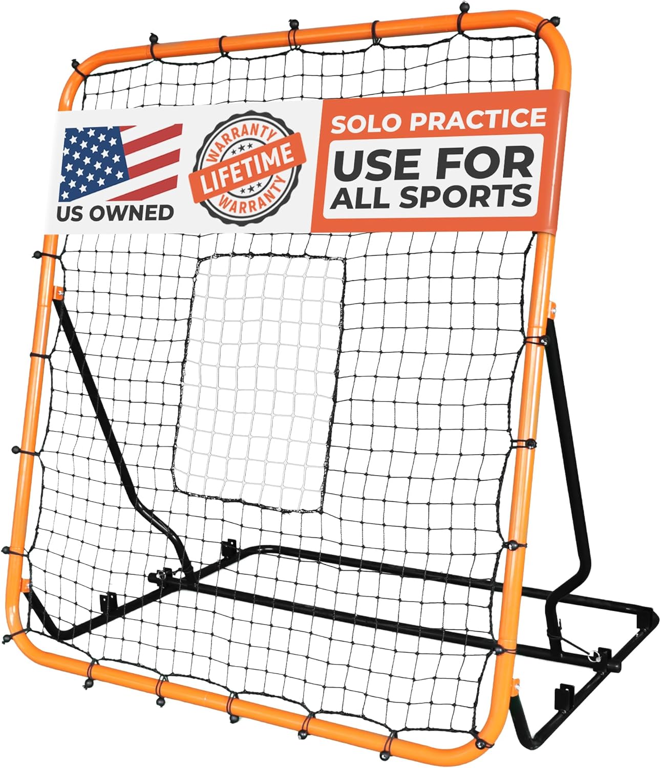 Volleyball Rebounder Net, Soccer Rebounder, Lacrosse Rebounder, Baseball Rebounder Net | Improve Pitching and Fielding Training, Spiking, Passing and Shooting Skills