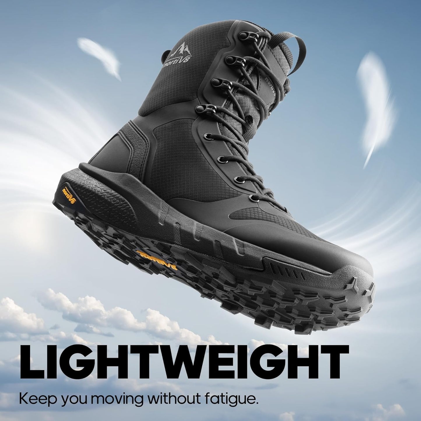 NORTIV 8 Men's Military Tactical Boot Lightweight Comfortable Boots for Work All Day Side Zipper Motorcycle Combat Hiking Boots Metrostrike(8-9 Inches)