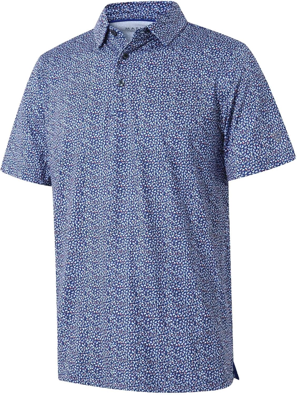 Men's Golf Polo Shirts Short Sleeve Striped Performance Moisture Wicking Dry Fit Golf Shirts for Men