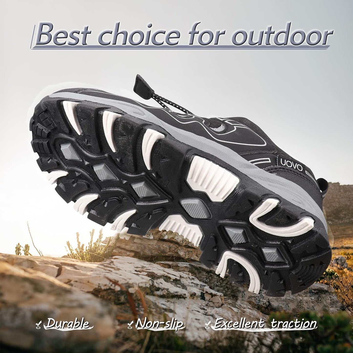 Boys Girls Hiking Trail Shoes Waterproof Slip Resistant Outdoor Trekking Walking Running Sneakers(Little/Big Kids)