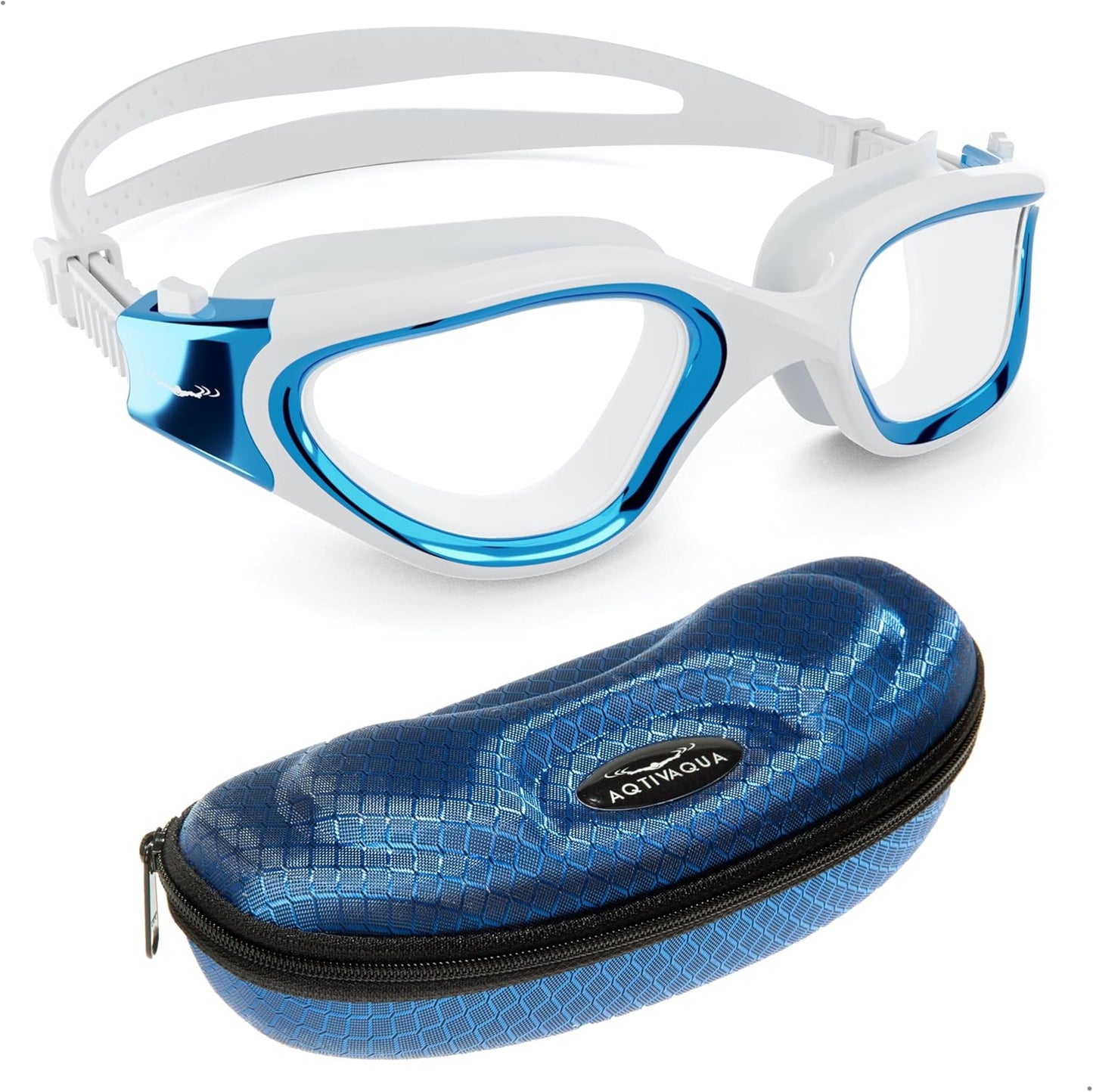 AqtivAqua Swimming Goggles, DX Wide View Swim Goggles for Adult Men Women, Anti Fog No Leaking