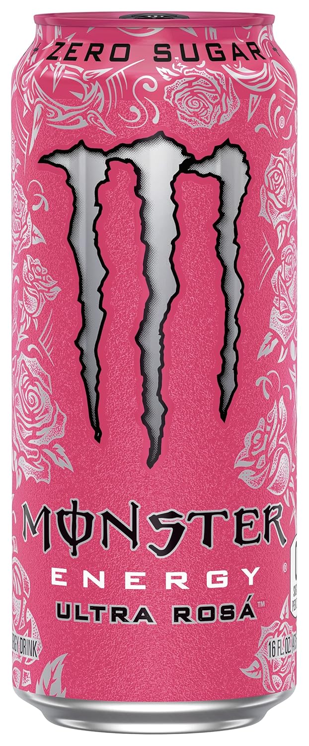Monster Energy Ultra Rosa, Sugar Free Energy Drink, 16 Ounce (Pack of 15)