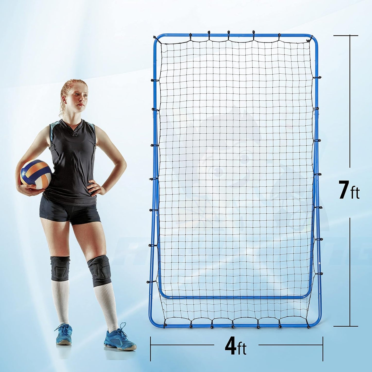 The Original Fully Adjustable 7x4 Feet Volleyball Rebounder Net from Anything Sports - Practice Sets, Spikes and Digs at Any Angle from Home- 12 Month No Questions Asked Warranty