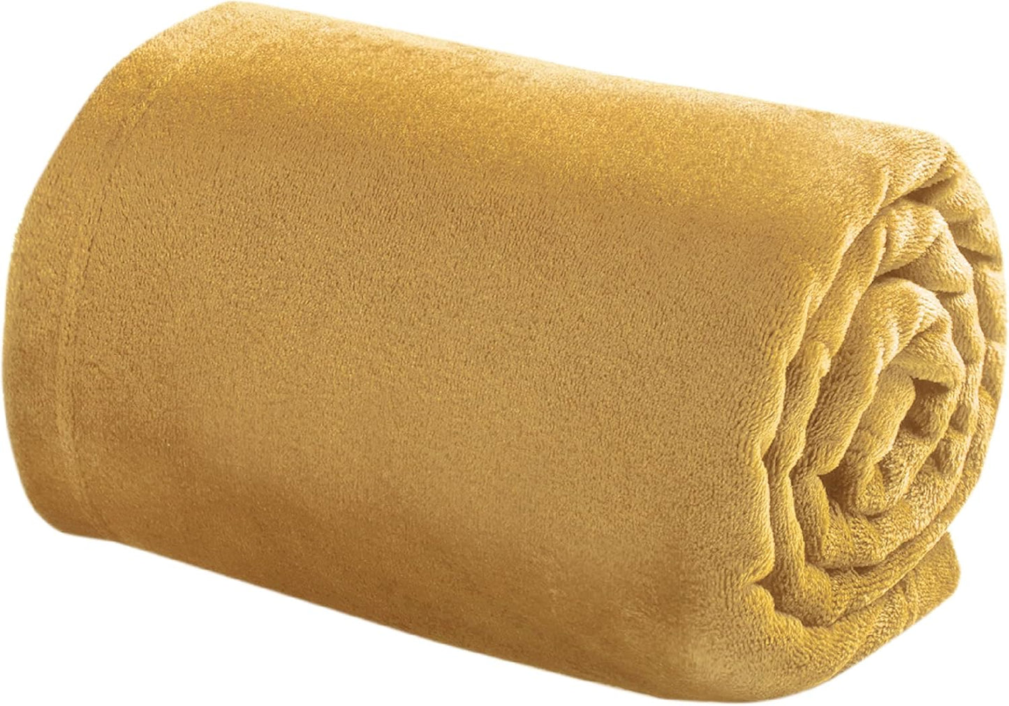 Bedsure Bedding Fleece Blanket for Girls and Boys - Soft Cozy Cute Small Throw Blankets for Travel, 43x55 Inches, Gold