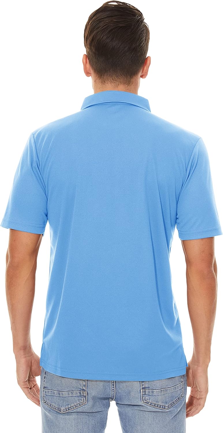 MAGCOMSEN Men's Polo Shirts 3 Buttons Casual Work T Shirts Quick Dry Short Sleeve Golf Shirt Pique Jersey Outdoor Performance