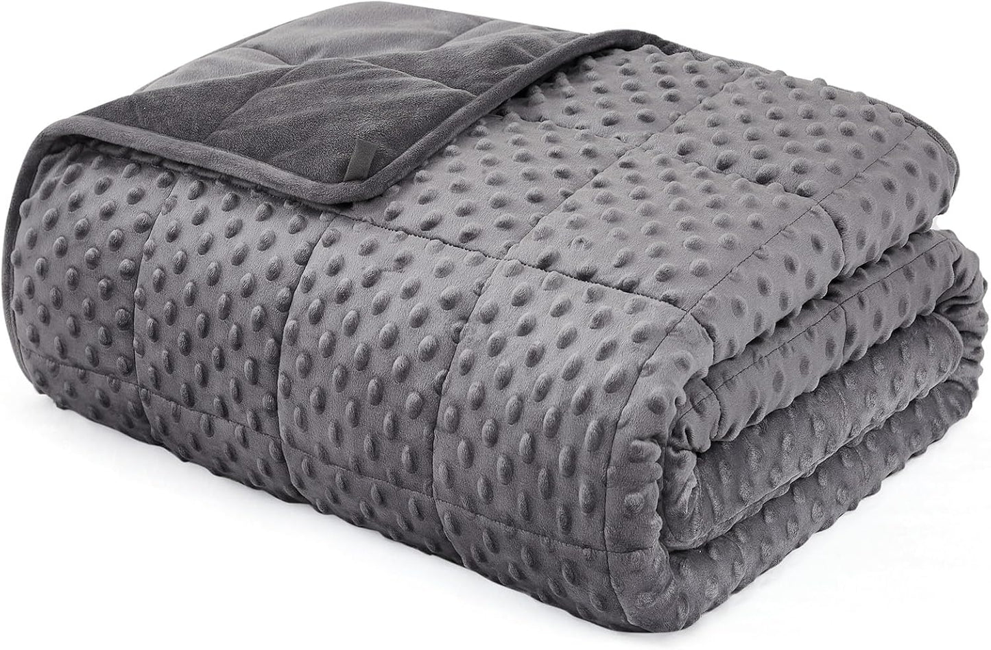 L'AGRATY Weighted Blanket for Adult - 60"x80" 20lbs Minky Dots Heavy Blanket with Glass Beads: Soft Breathable for All-Season Summer Fall Winter Thick Comfort for Sleeping
