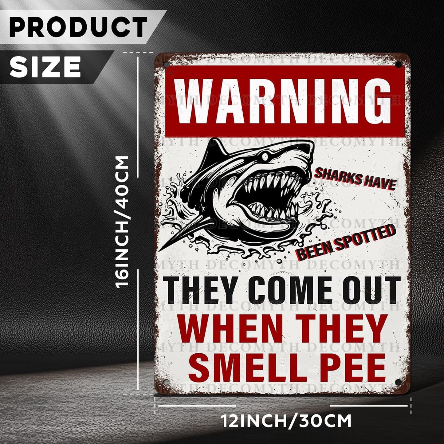 Funny Warning Sharks Have Been Spotted in This Pool They Come Out When They Smell Pee Tin Sign for Swimming Pool Beach Water Park Decor Outdoor 12 * 16inch