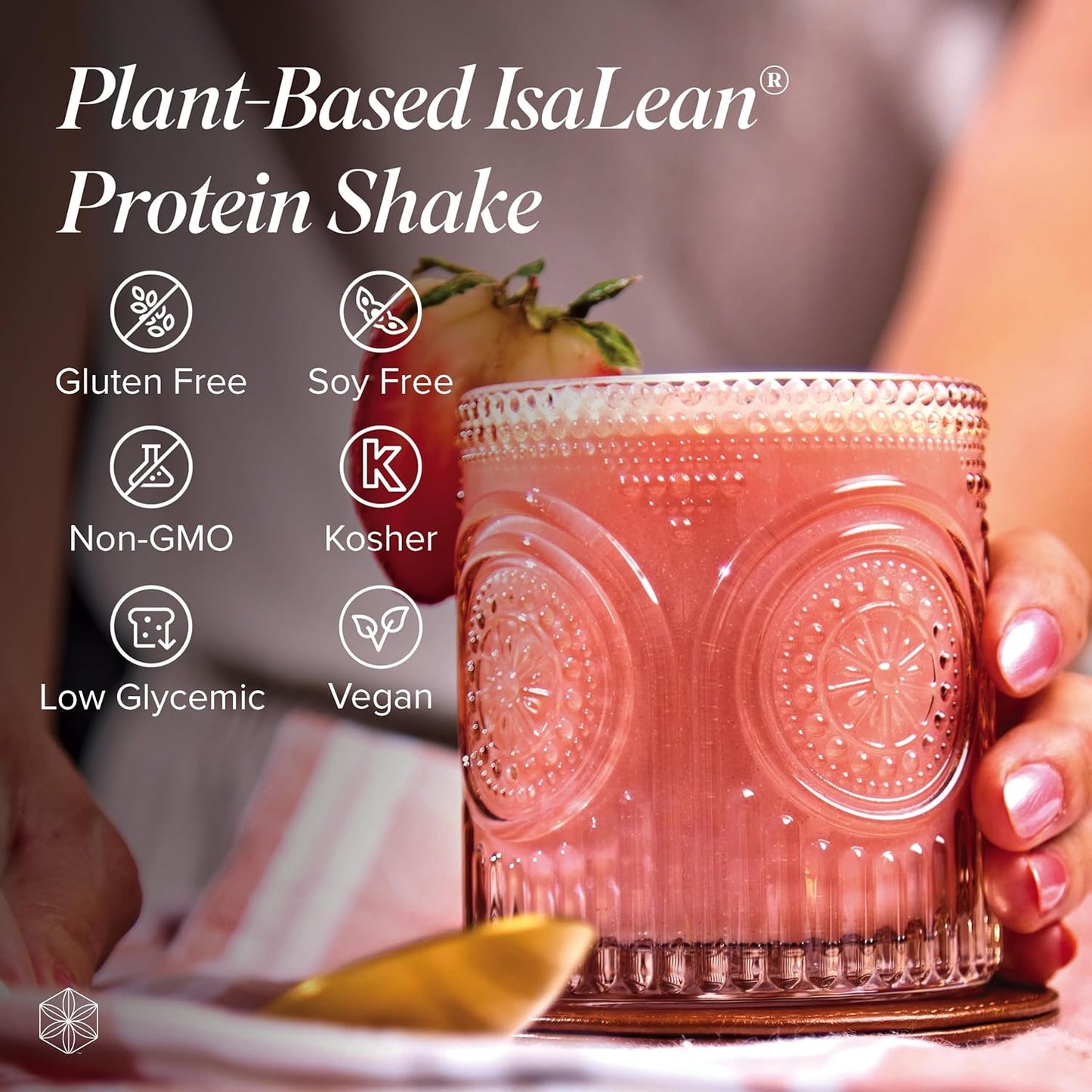 Isagenix Plant-Based IsaLean Protein Shake - Energy Powder with Whole-Food Sourced Vitamins - Supports Lean Muscle Growth & Healthy Metabolism - Gluten & Soy Free - Strawberry, 26.7 oz (14 Servings)