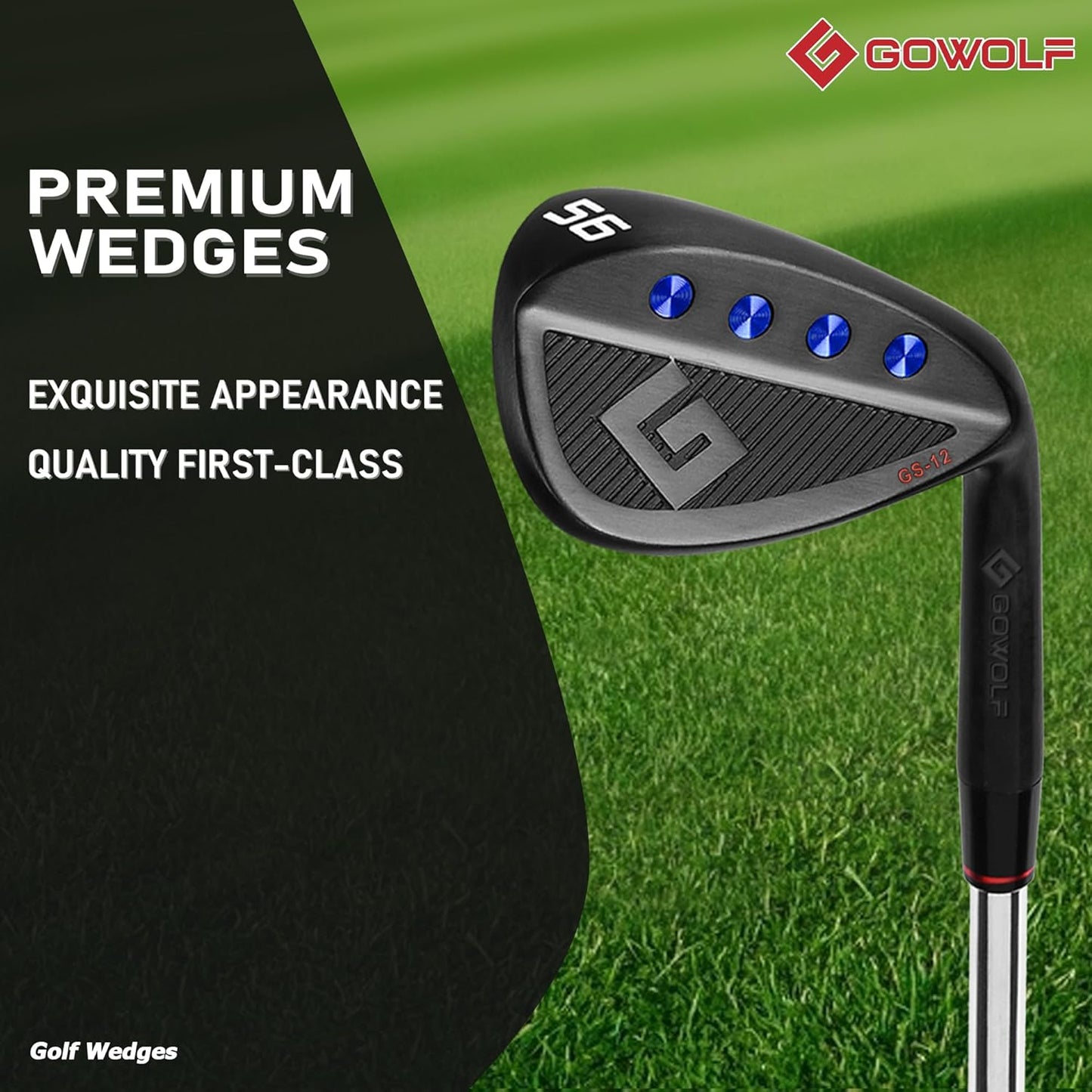 Gowolf Premium Forged Full Face Golf Wedges 50/52/54/56/58/60 Degree Individual or Sets for Men, Right Hand Gap Wedge Sand Wedge Lob Wedge, Golf Clubs CNC Milled Face for More Spin - Great Golf Gifts
