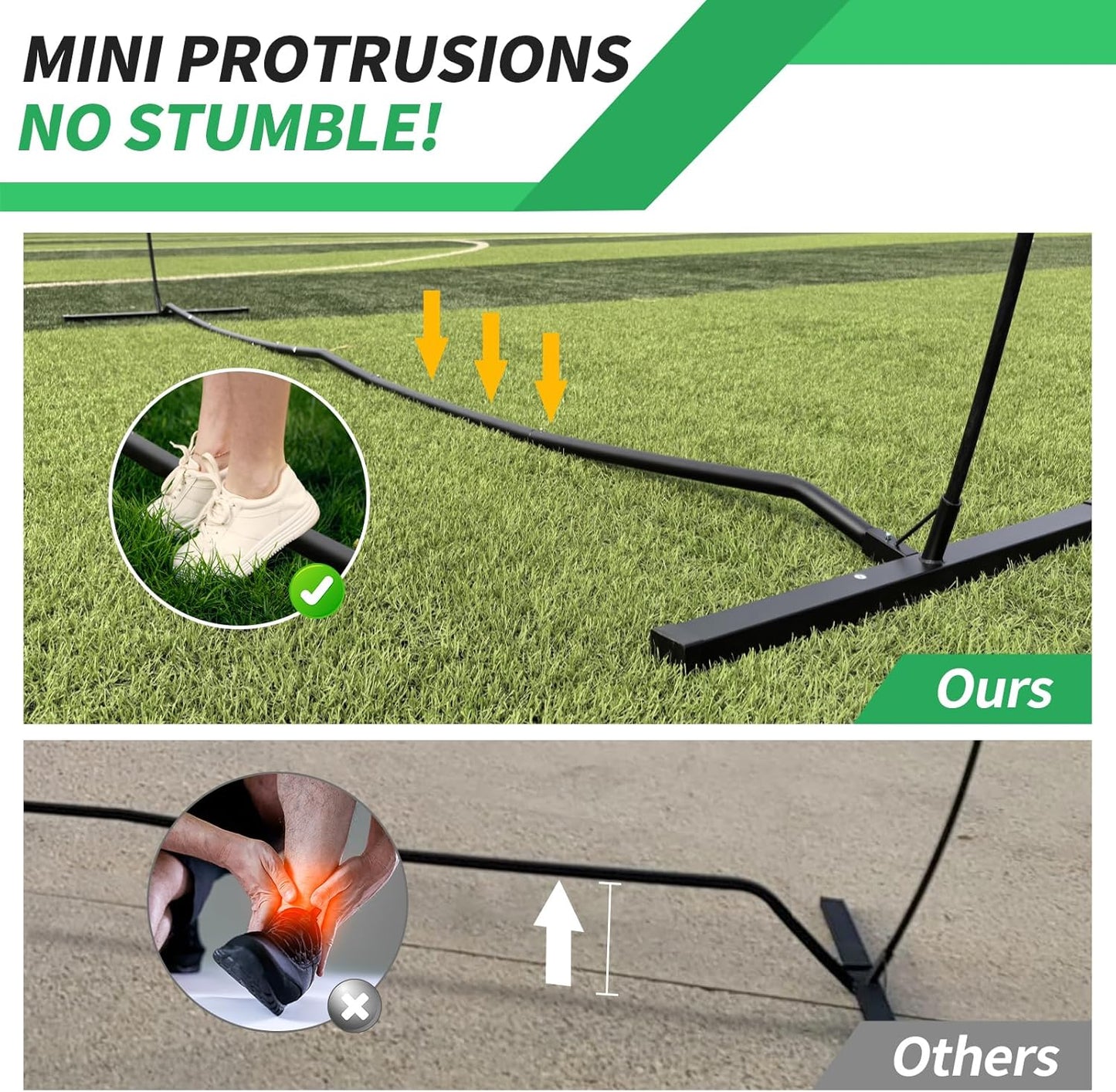 Portable Volleyball Net 5-Height Adjustable for Backyard with Widened Base, Tetoron Net, 6 Metal Stakes and 4 Sandbags, 12ft/14ft Volleyball Practice Training Equipment with Carry Bag