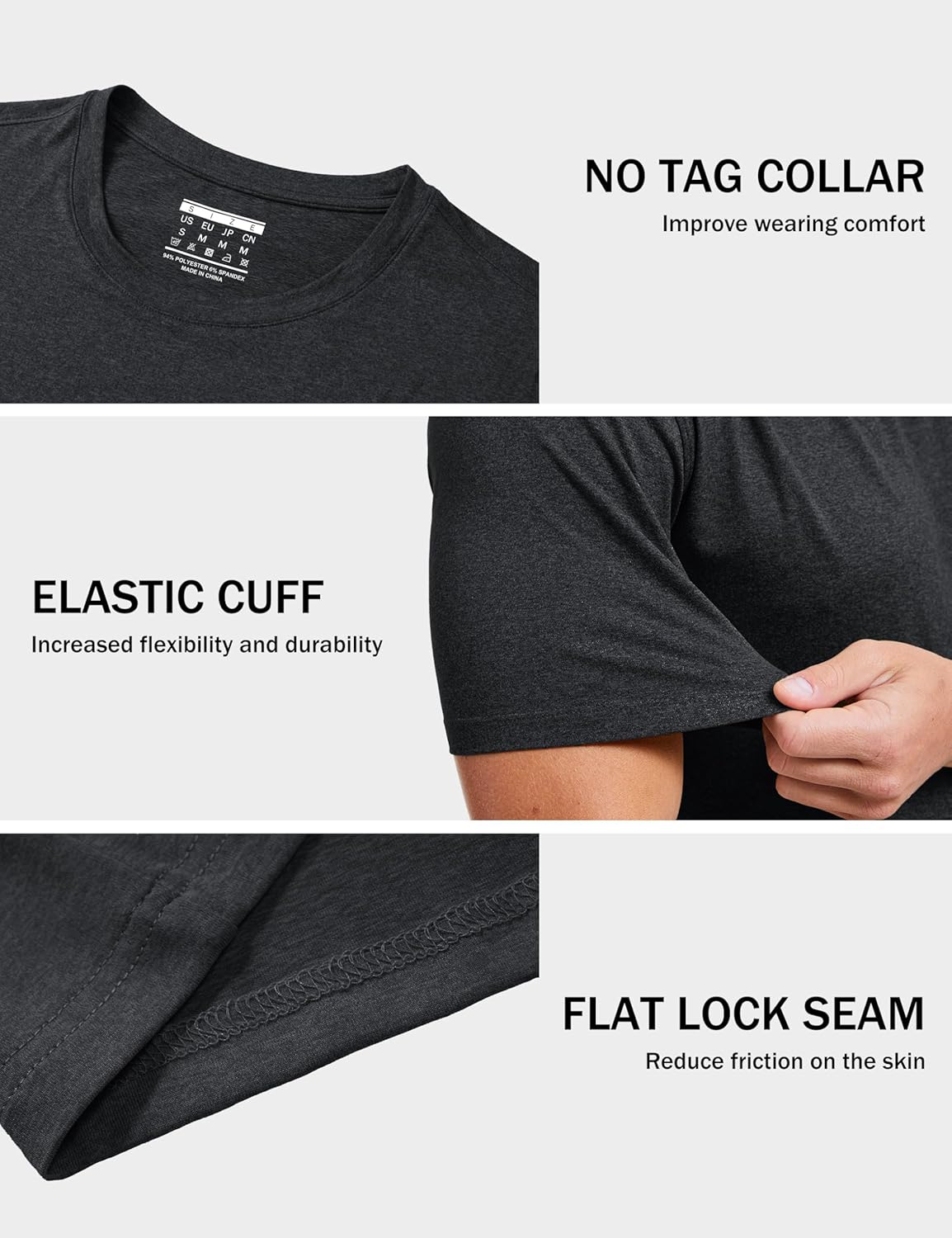 MAGCOMSEN Men's Dry Fit Workout Shirts Short Sleeve Tee Shirts Moisture Wicking Athletic Running Performence Tshirts