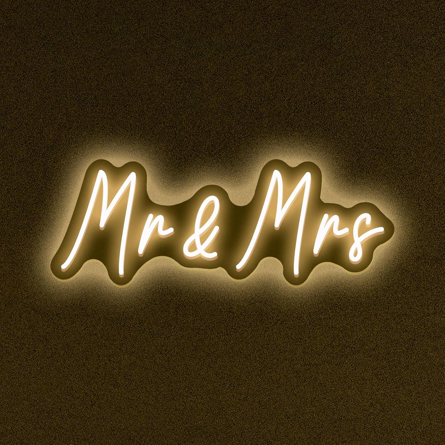 Mr&Mrs LED Neon Sign Wedding & Reception Decor Illuminating Wall Art New Couples Gift Cool LED Sign with 5V Power Supply