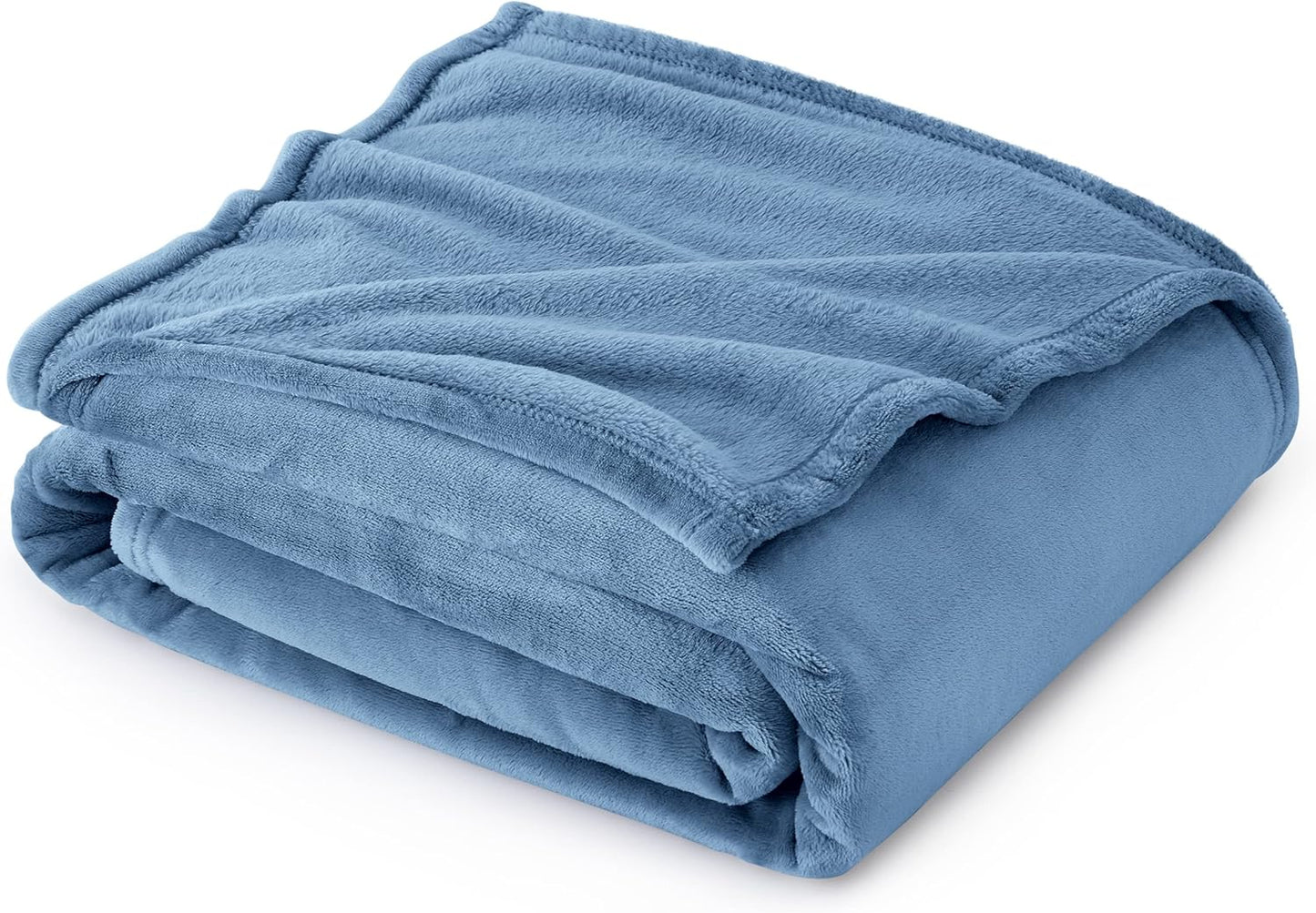 Bedsure Fleece Throw Blanket Washed Blue - 300GSM Blankets for Couch, Sofa, Bed, Soft Lightweight Plush Cozy Throws for Toddlers, 50x60 inches