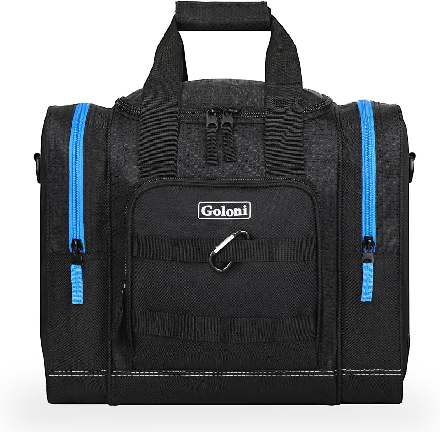 Goloni Bowling Ball Bag for Singer Ball with Padded Ball Holder, 2 Pockets fit Bowling Shoes Up to Mens Size 14 and Accessories