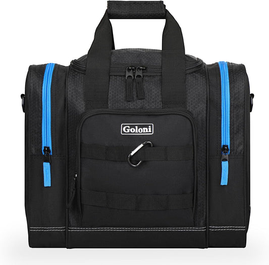 Goloni Bowling Ball Bag for Singer Ball with Padded Ball Holder, 2 Pockets fit Bowling Shoes Up to Mens Size 14 and Accessories