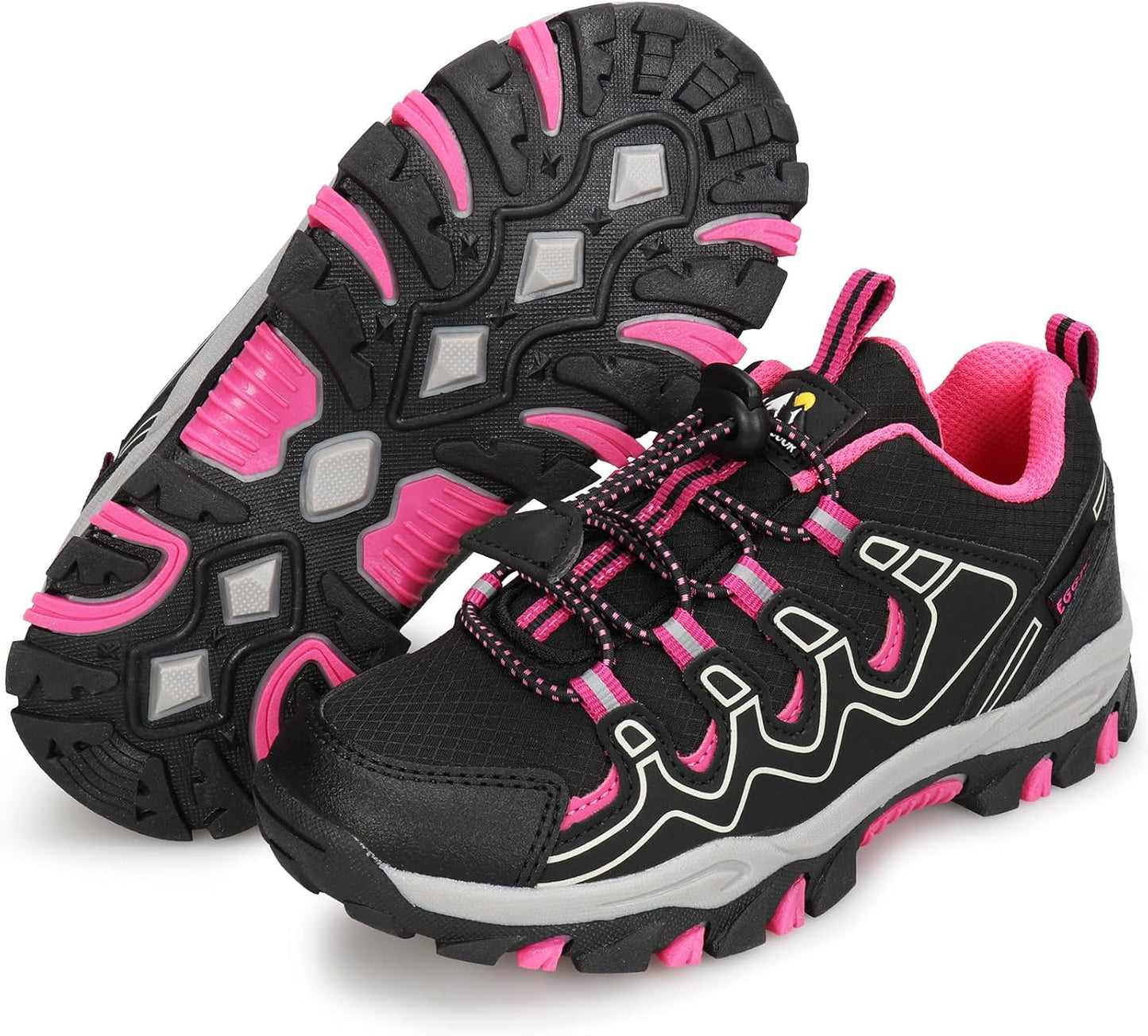 UOVO Boys Girls Hiking Shoes Kids Waterproof Running Trail Fashion Sneakers Breathable Lightweight Non-Slip Outdoor Walking Sports Shoe(Little/Big Kids)