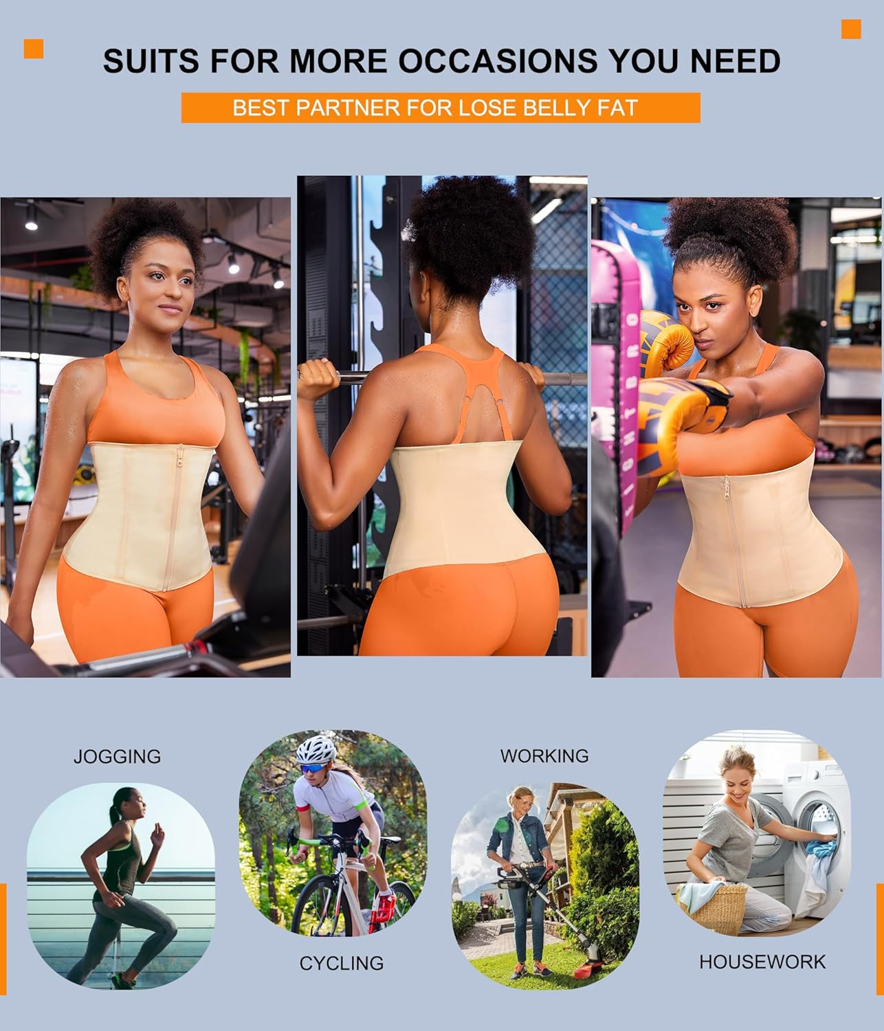 TrainingGirl Waist Trainer for Women Lower Belly Waist Trimmer Corset Tummy Wrap Workout Sweat Belt Band Sports Sauna Suit