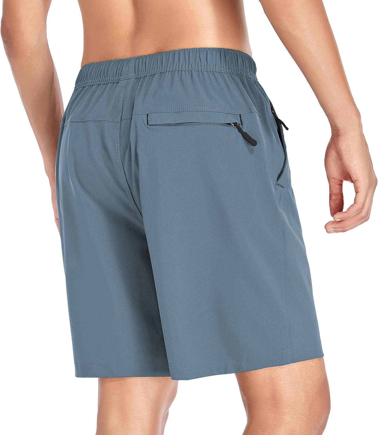 Men's Gym Shorts Sports Quick Dry Workout Running or Casual Training Short with Zipper Pockets