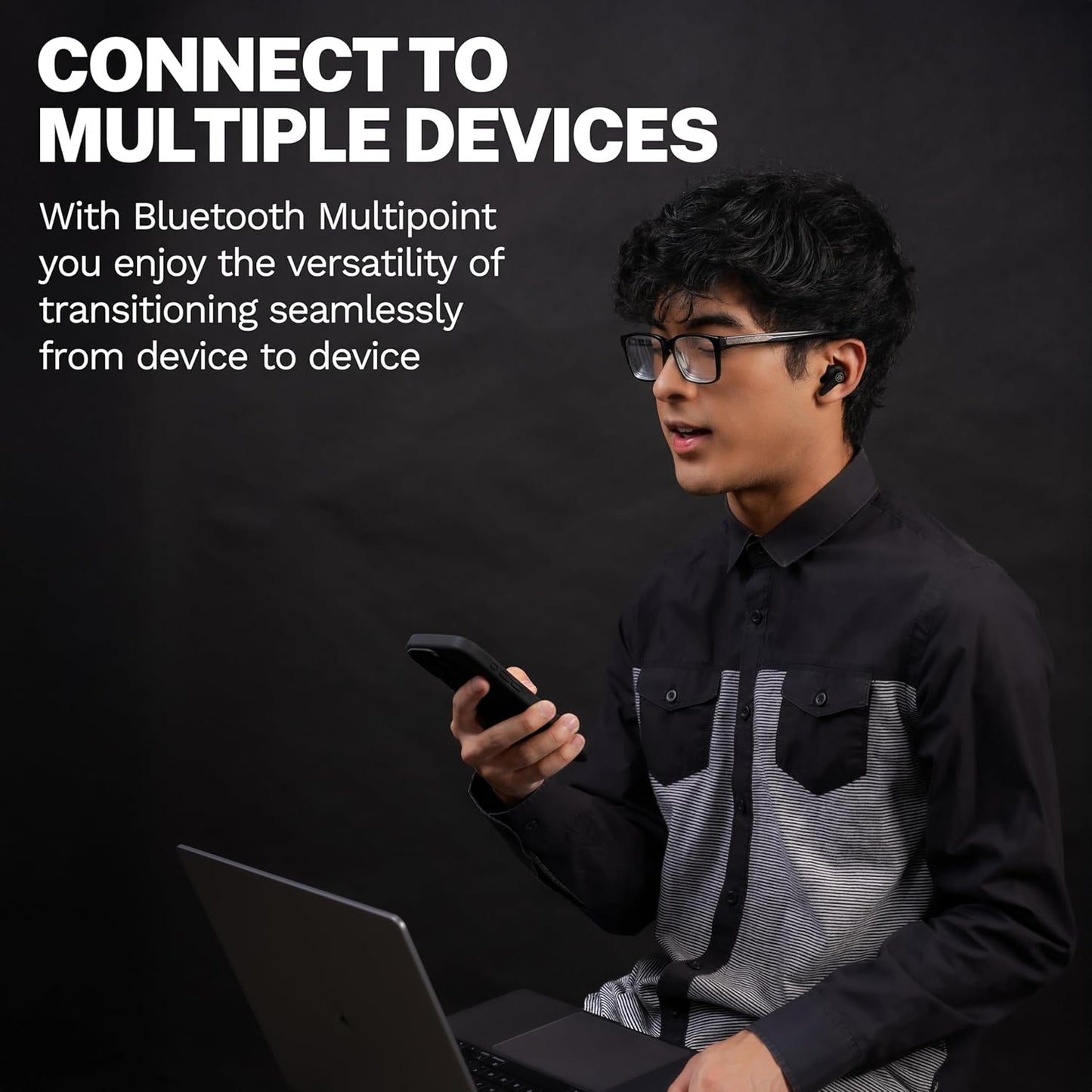 JLab Go Pods ANC True Wireless Bluetooth Earbuds & Charging Case, Hybrid Active Noise canceling + Be Aware for Safe Listening, 26+ Hours Total Playtime, Clear Calls, Custom Sound via App, Black