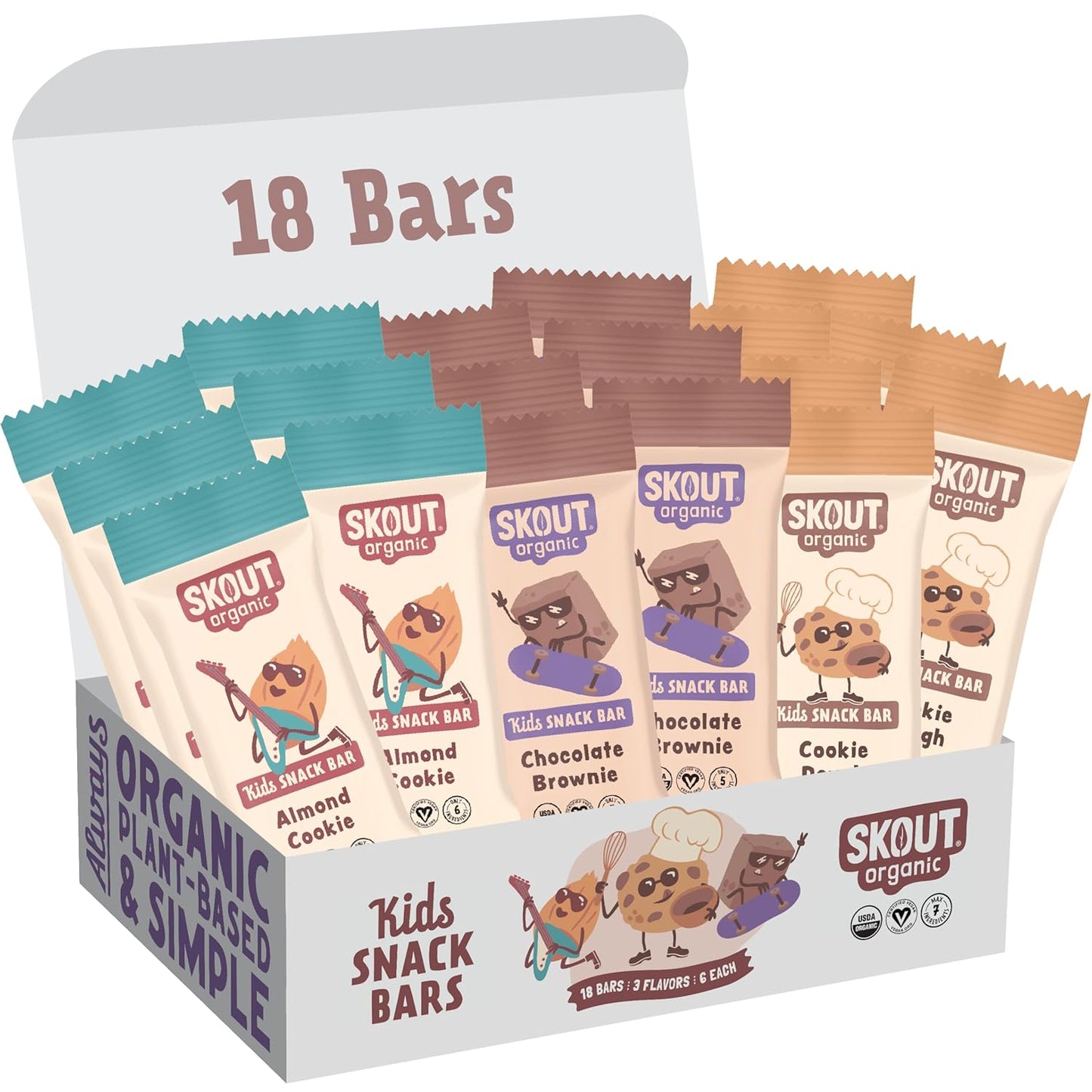 Skout Organic Dessert Inspired Kids Snack Bar Variety Pack (18 Pack) | Organic Kids Snack Bars | School Snacks & Lunch Snacks | Vegan & Paleo | Gluten, Dairy, Grain Free…