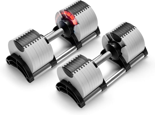 NUOBELL Adjustable Dumbbells 5-80 lbs: Replace 16 Sets, Ideal for Home Gym Weight Bench & Press