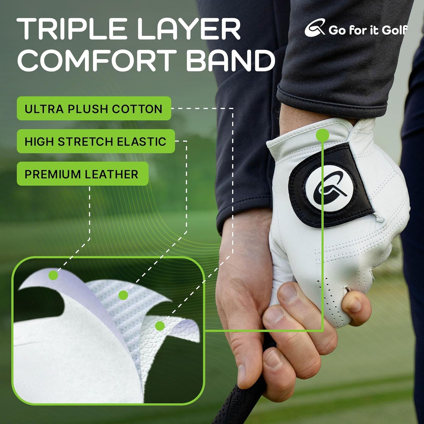 Golf Glove – Voted #1 for Comfort at The Professional Golf Merchandise Show in Orlando – Premium Cabretta Leather, Magnet-Driven Airflow to Stay Dry Between Shots