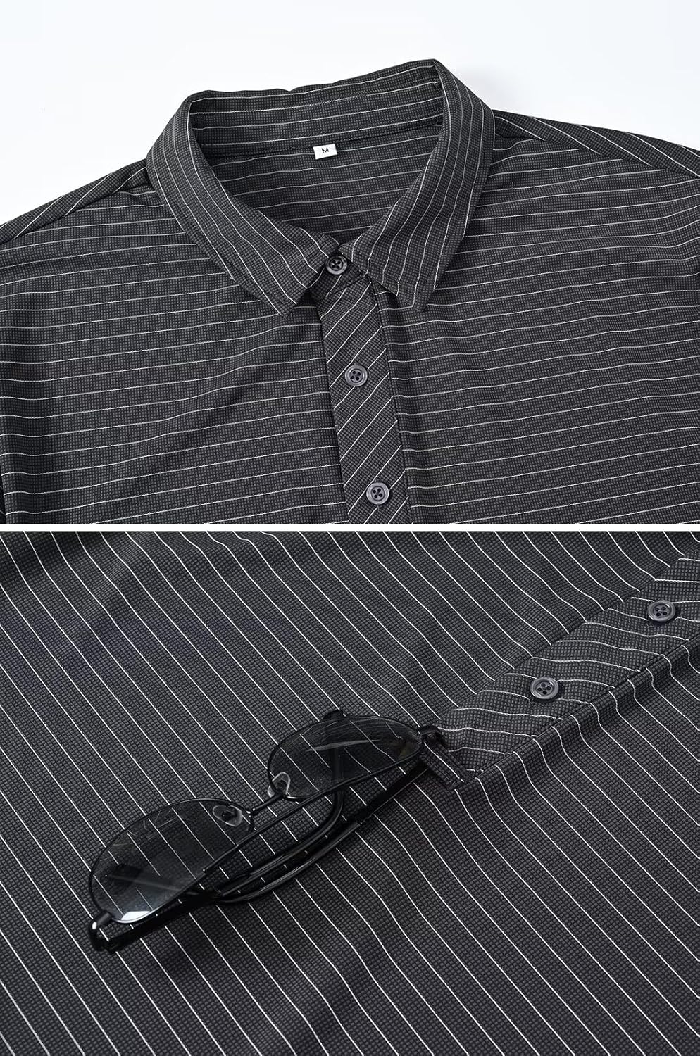 Tyhengta Men's Striped Shirt Short Sleeve Golf Polo Shirts