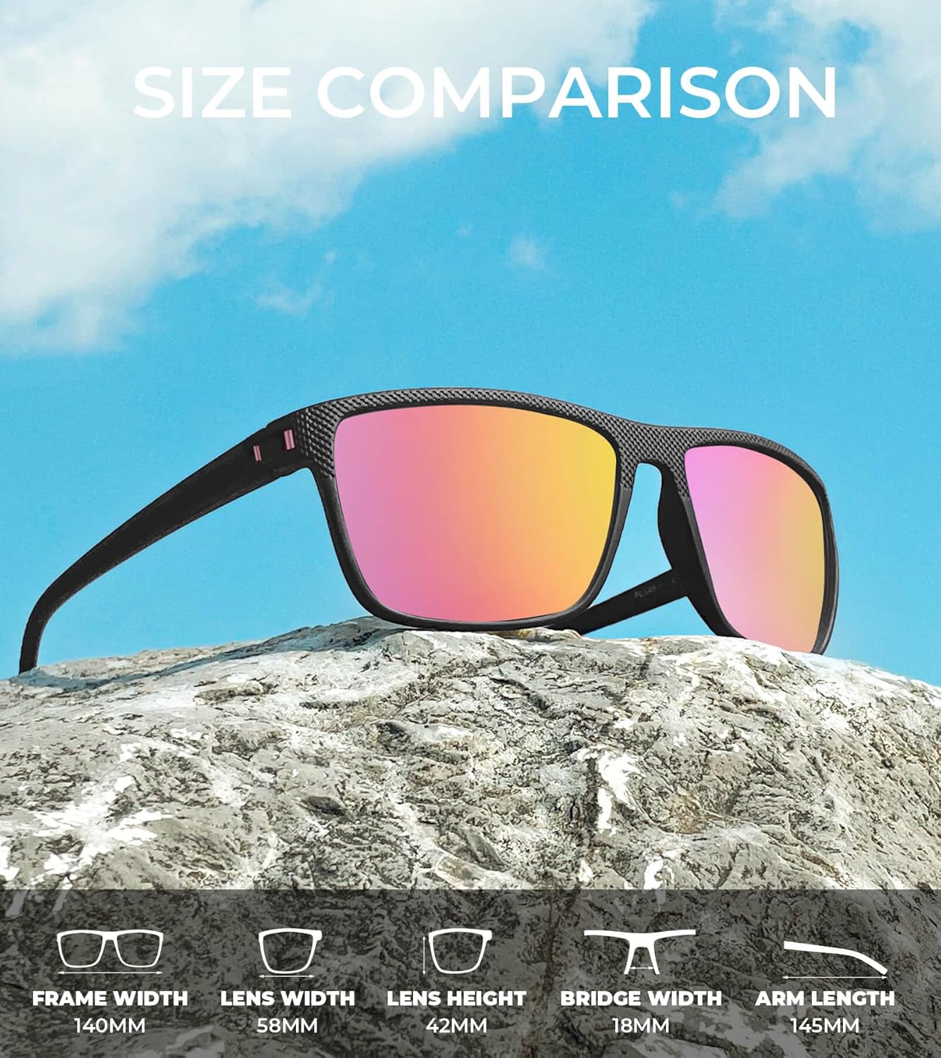 KALIYADI Polarized Sunglasses for Men, Lightweight Sun Glasses with UV Protection for Driving Fishing Golf