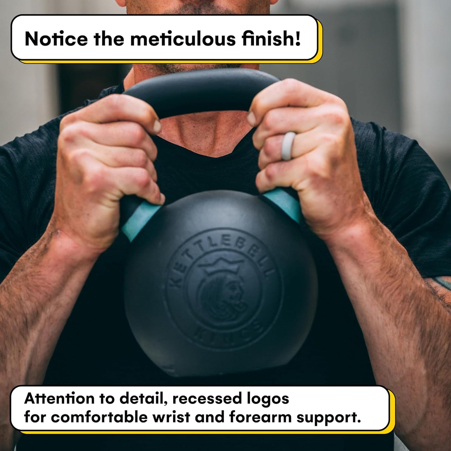 Kettlebell Kings Powder Coated Kettlebell Weights - 9-97 lb Strength Training Kettlebells for Men and Women - Hand Weights Workout Gym Equipment - Weights Set for Home Gym- New