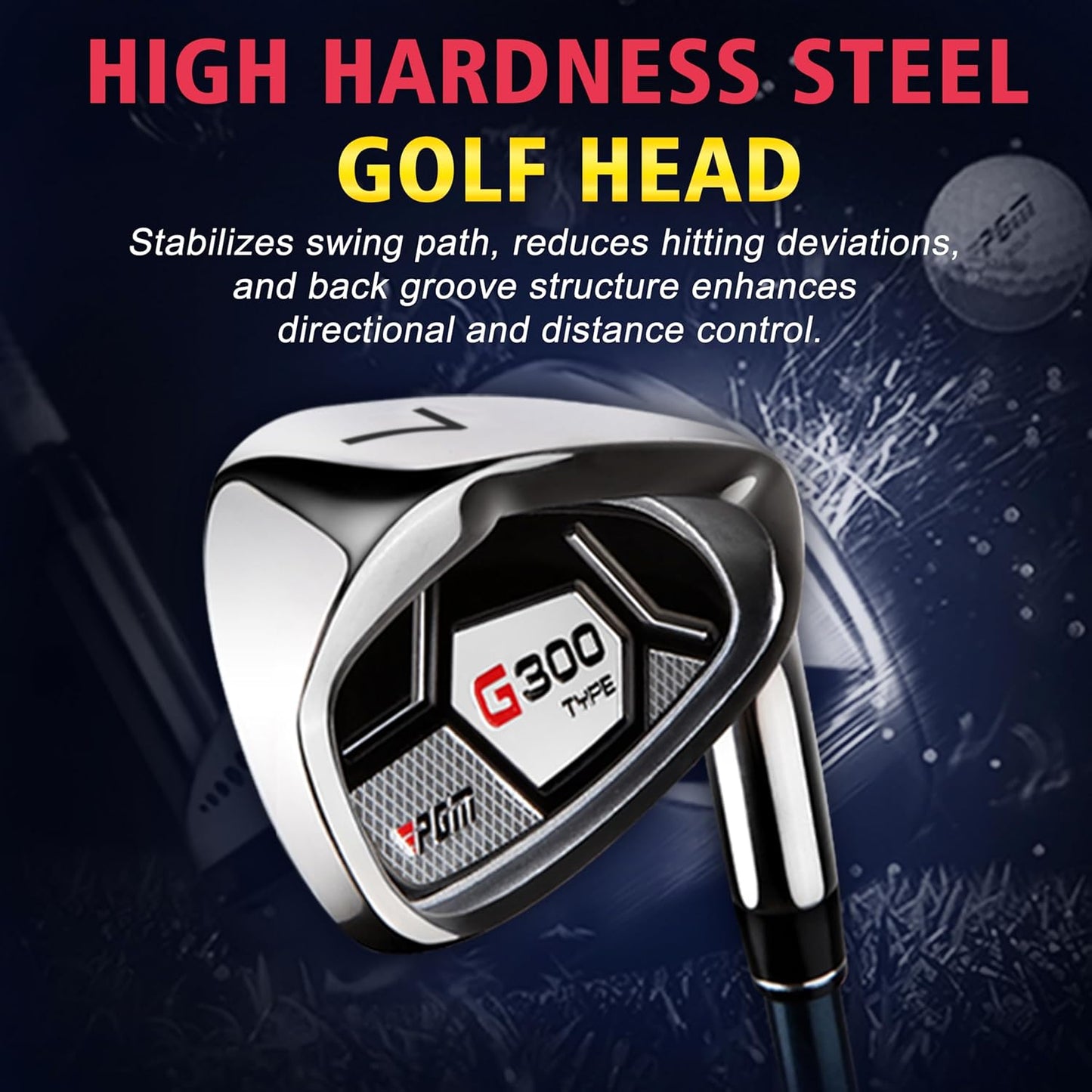 PGM Men's G Type Complete Golf Club Set - Titanium #1 Driver, Draw-Biased Hybrid, High-Strength Iron Set, High Forgiveness Putter, with Stand Bag