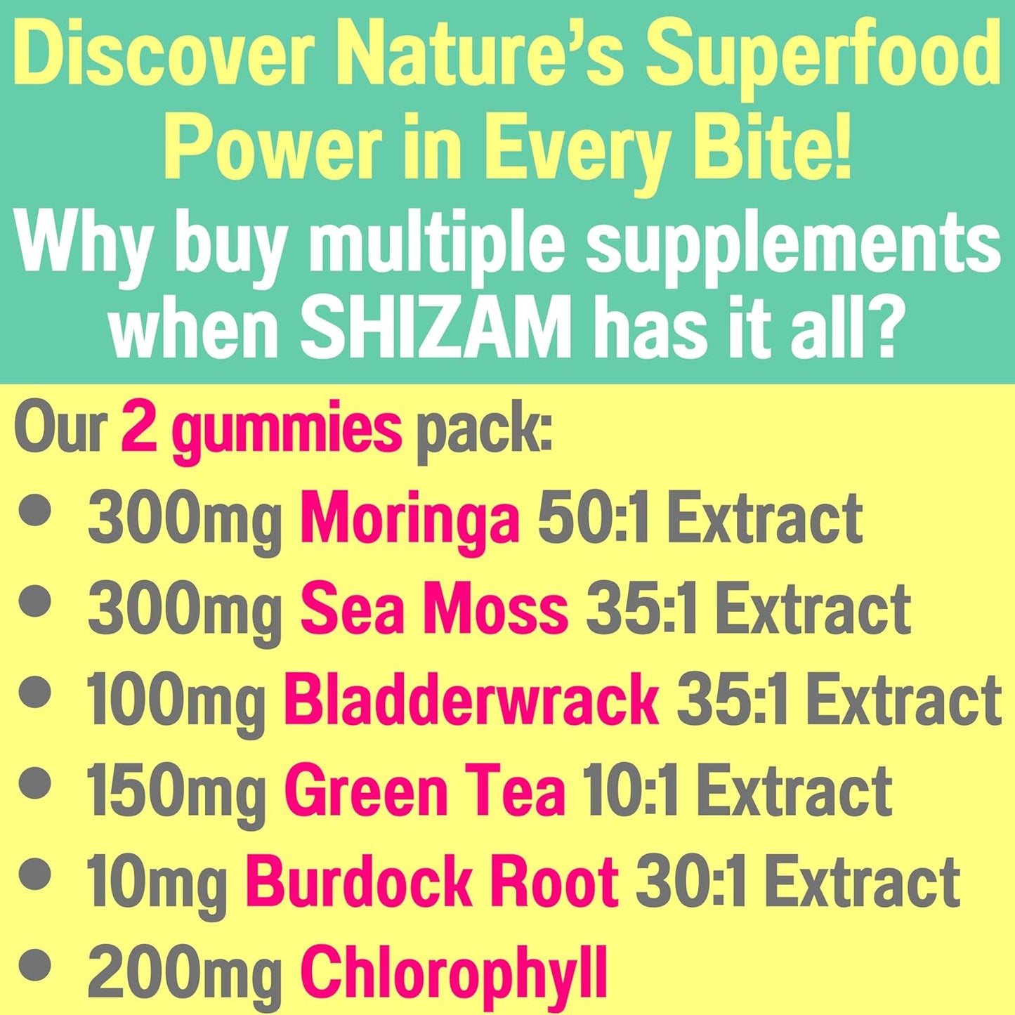 Moringa Irish Sea Moss Chlorophyll EGCg Green Tea Burdock Root Bladderwrack Super Greens Gummies, Powder Capsules Pills Liquid Drops Oil Tincture Supplement Supplements Alt, Organic Green Seamoss