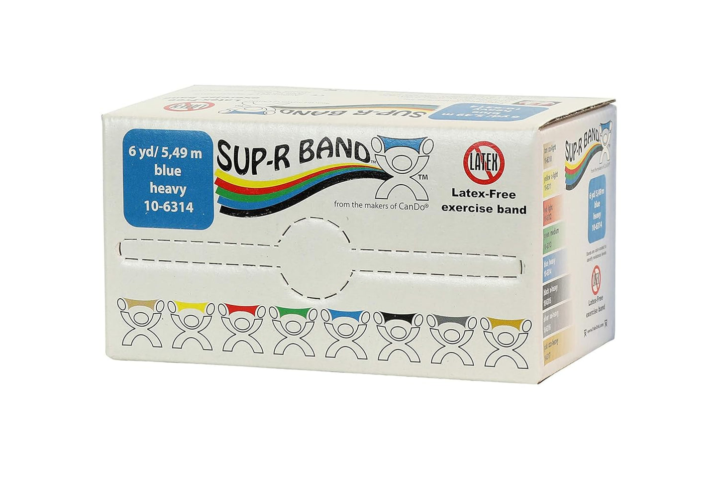 CanDo Sup-R Band Latex Free Exercise Band, 6 Yard Roll, Blue, Level 4, Heavy Resistance