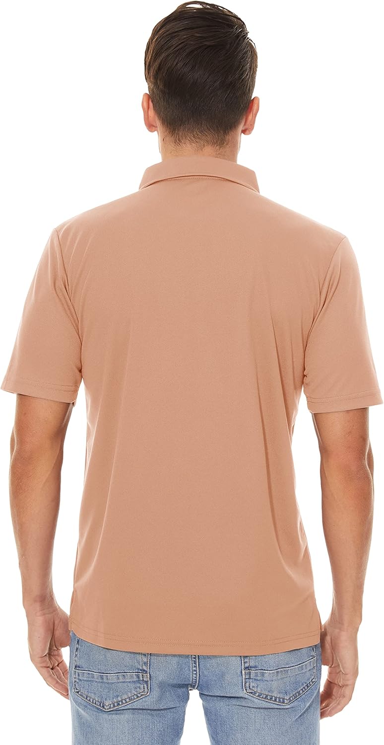 MAGCOMSEN Men's Polo Shirts 3 Buttons Casual Work T Shirts Quick Dry Short Sleeve Golf Shirt Pique Jersey Outdoor Performance