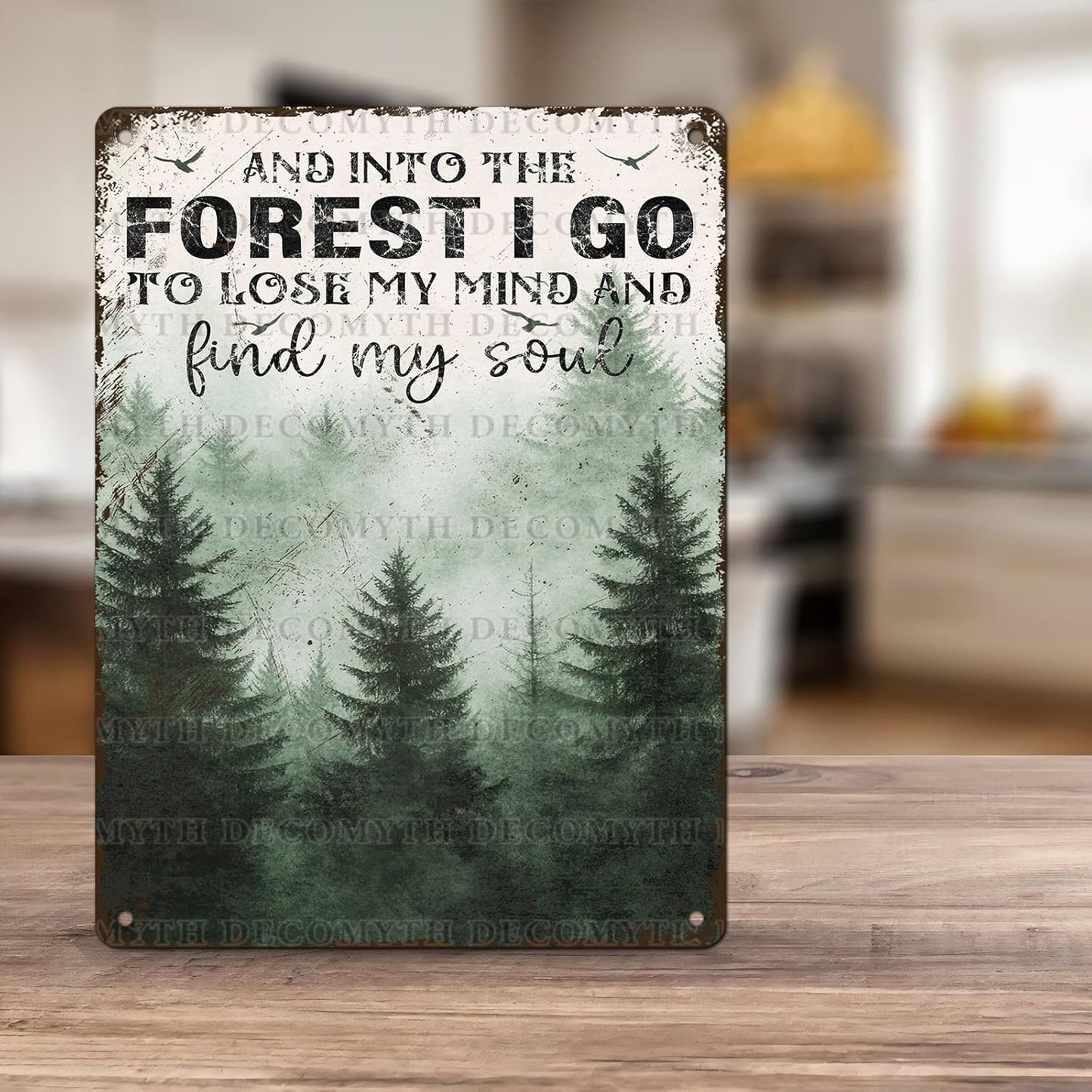 Vintage Sign And Into The Forest I Go to Lose My Mind and Find My Soul Hiking Girl Retro Metal Tin Sign for Home Coffee Wall Decor 12 * 16inch