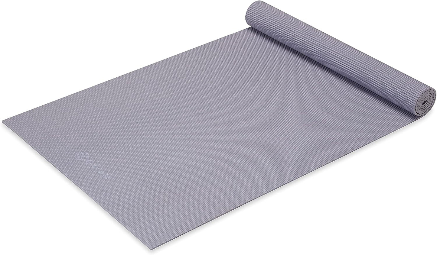 Gaiam Yoga Mat - Premium 5mm Solid Thick Non Slip Exercise & Fitness Mat for All Types of Yoga, Pilates & Floor Workouts (68" x 24" x 5mm)