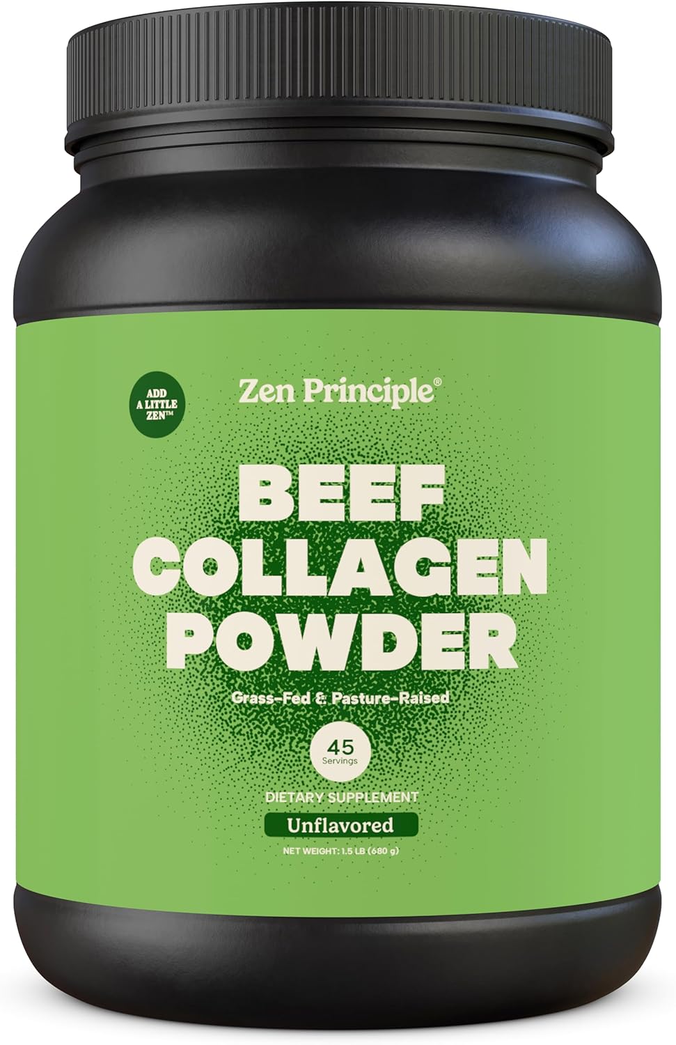 Zen Principle Grass-Fed Agglomerated Hydrolyzed Collagen Peptides 1.5 lb. Anti-Aging Protein Powder for Healthy Hair, Skin, Joints. Paleo Friendly, GMO and Gluten Free, Pasture-Raised Bovine.