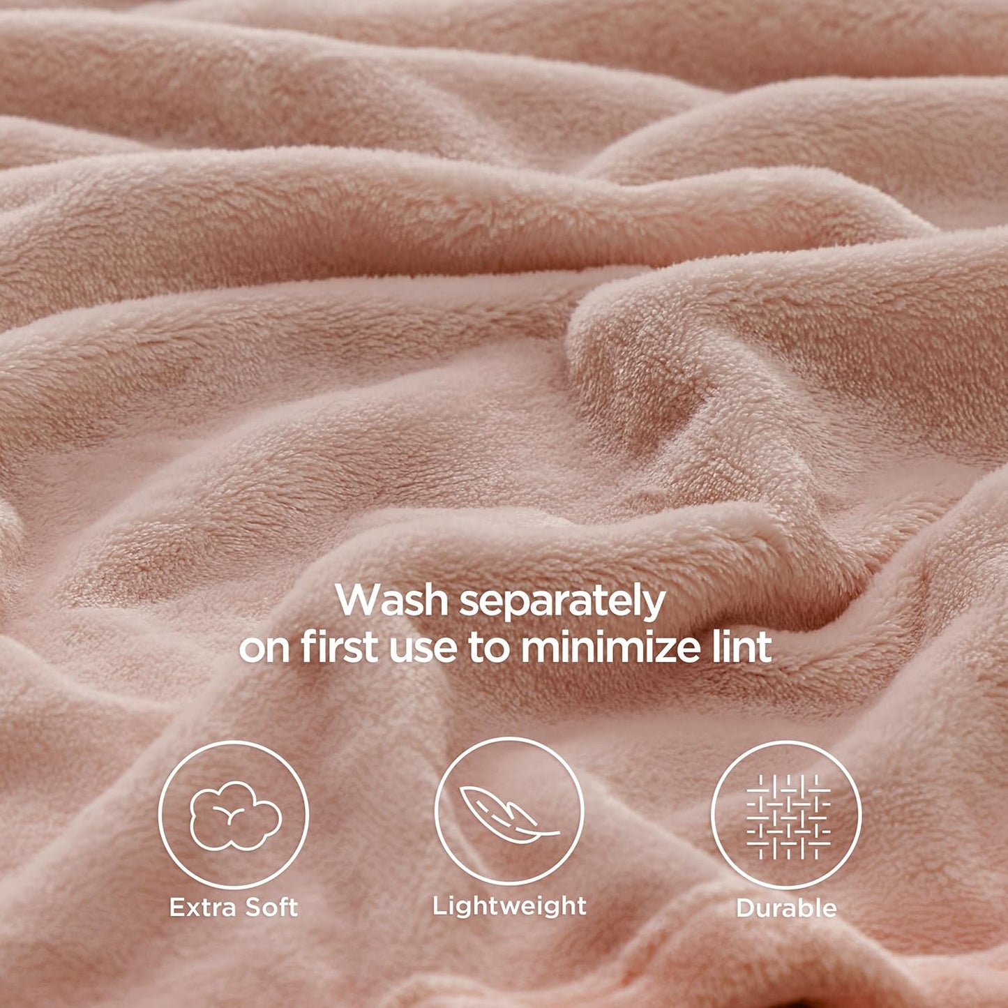 Bedsure Fleece Throw Blanket Dusty Pink - 300GSM Blankets for Couch, Sofa, Bed, Soft Lightweight Plush Cozy Throws for Toddlers, 50x60 inches