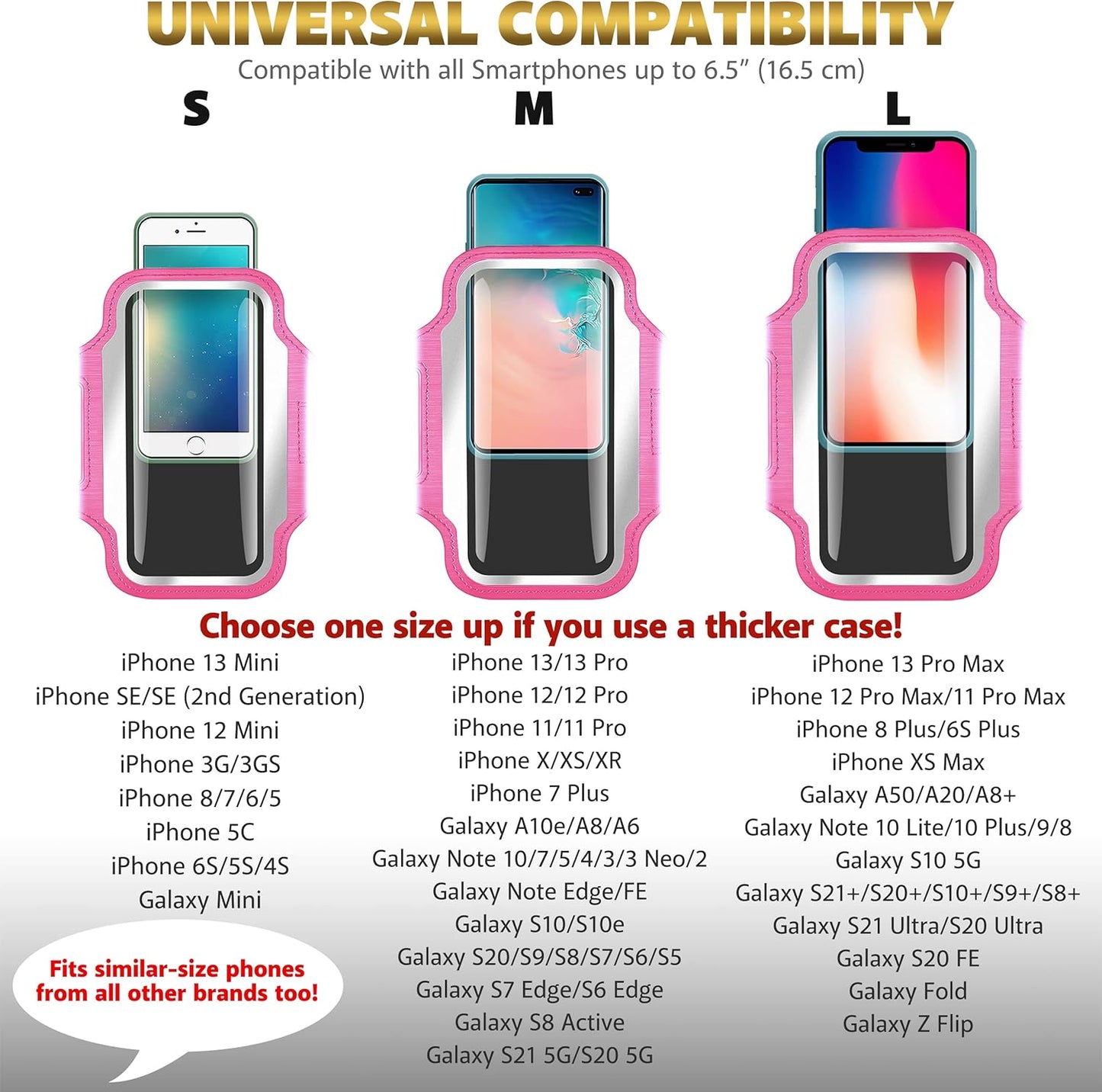 TRIBE Running Phone Holder Armband. iPhone & Galaxy Cell Phone Sports Arm Bands for Women, Men, Runners, Jogging, Walking, Exercise & Gym Workout. Fits All Smartphones. Adjustable Strap, CC/Key Pocket