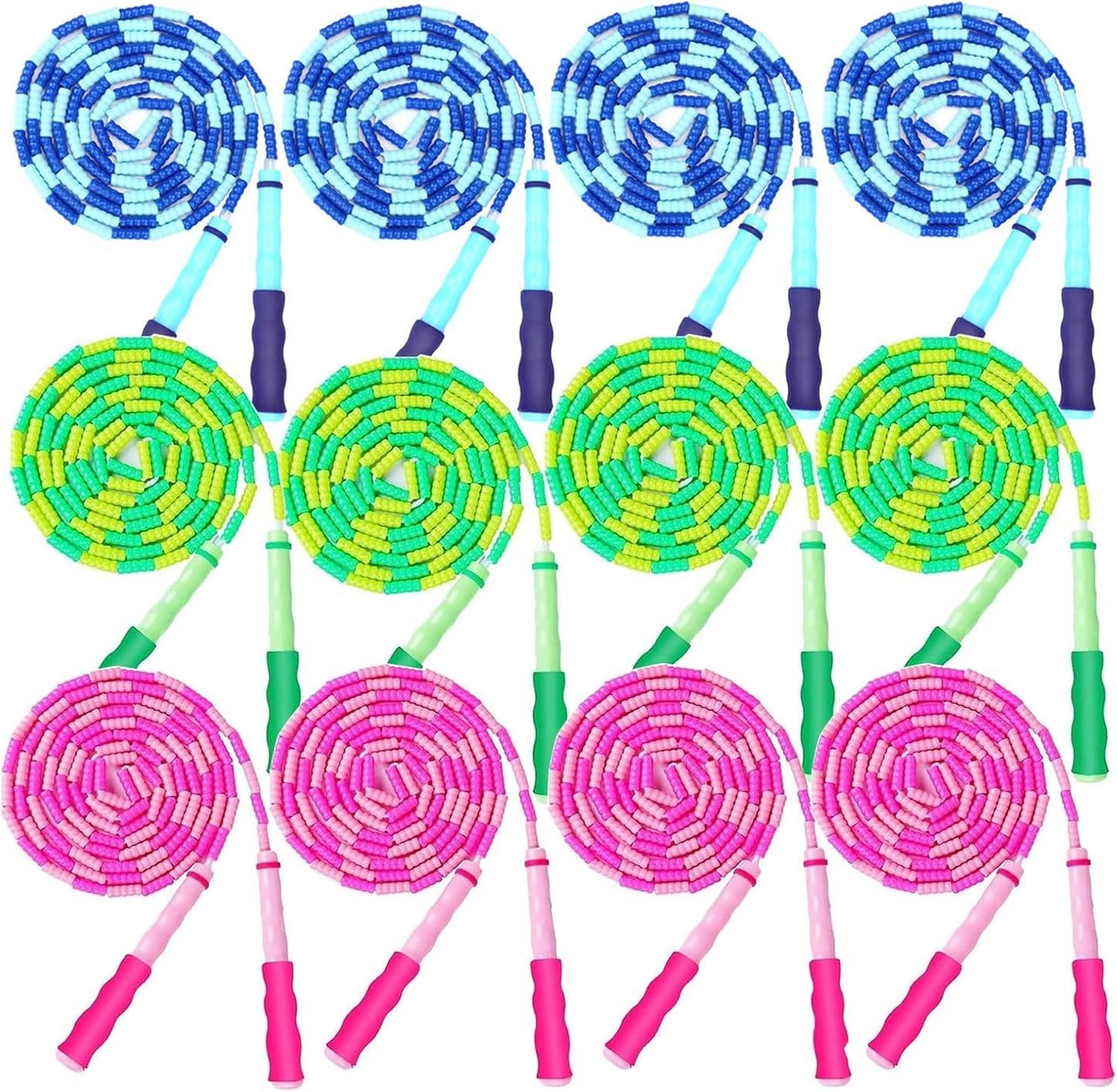 GRAWUN Jump Rope For Kids, Soft Beaded Jump Rope, Adjustable Length Tangle-Free Segmented Soft Beaded Skipping Rope，for Women, Men and Kids Keeping Fit, Workout and Weight Loss