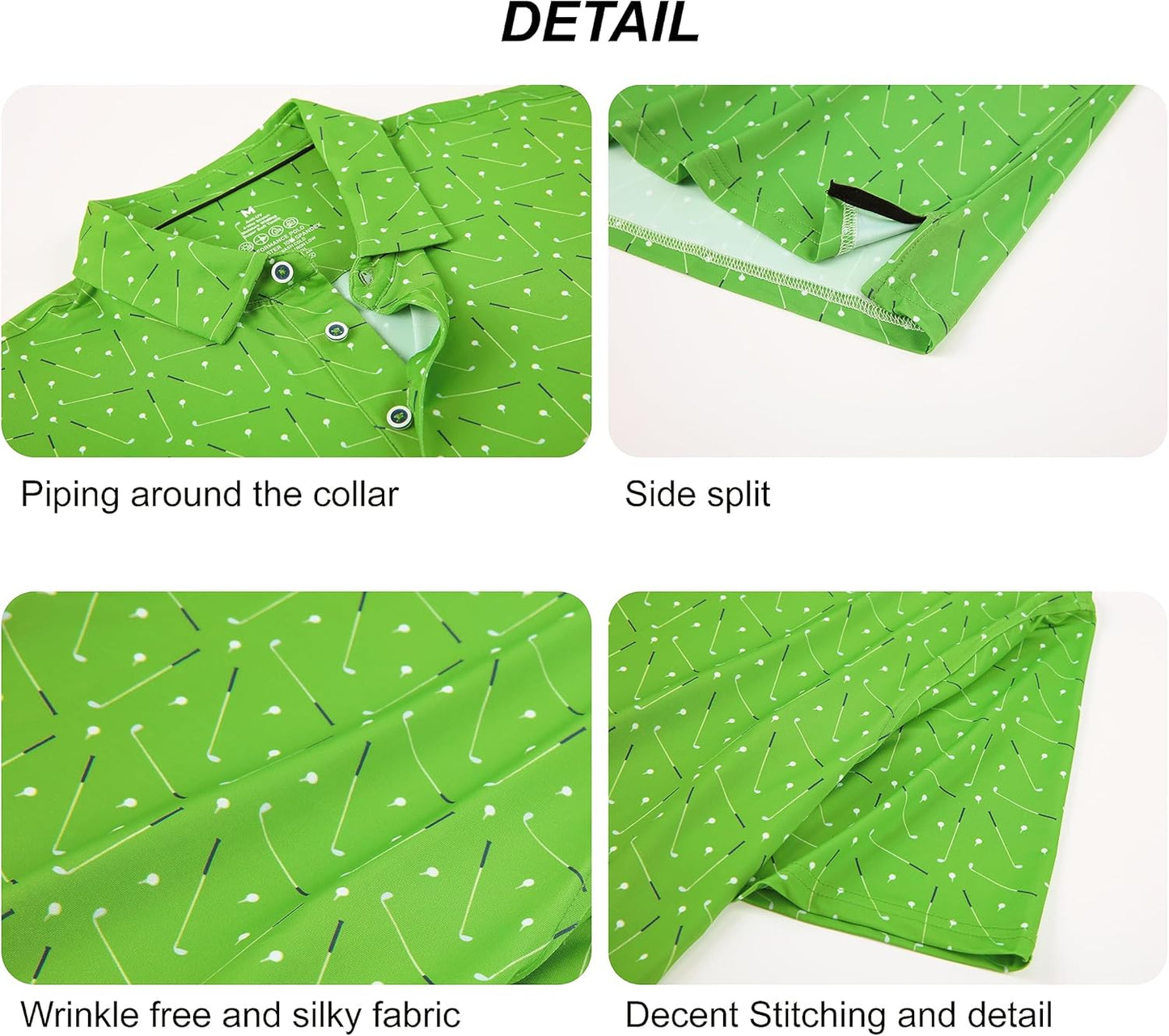 WARHORSEE Golf Polo Shirts for Men Short Sleeve Wrinkle Free 4 Way Stretch Moisture Wicking Performance Collared Tshirts